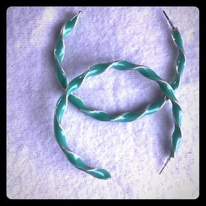 Turquoise hoop earrings
